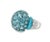 Bold 14K white gold ring featuring blue topazes, sparkling diamonds, and vibrant turquoise cabochons. Top measures 3/4inch...