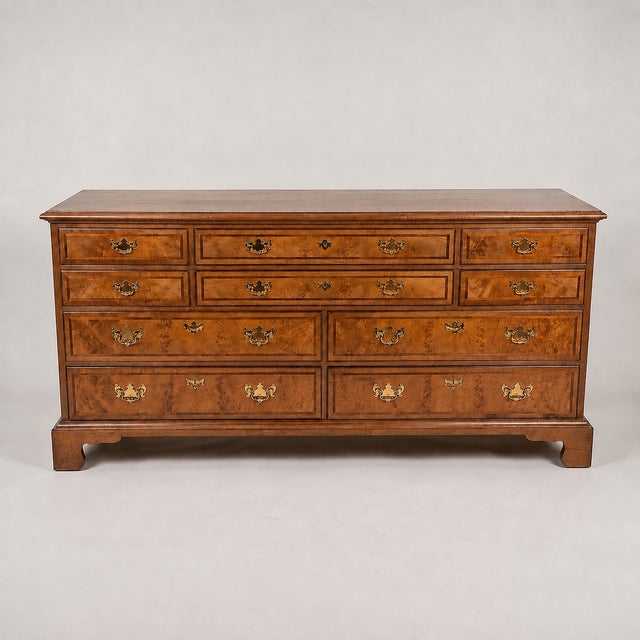 Wood 1970s Vintage Henredon Aston Court Banded Mahogany Triple Dresser For Sale - Image 7 of 14
