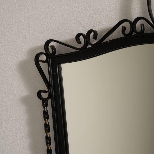 1970s Wrought Iron Wall Mirror, Antique, France, Circa 1970 For Sale - Image 5 of 8