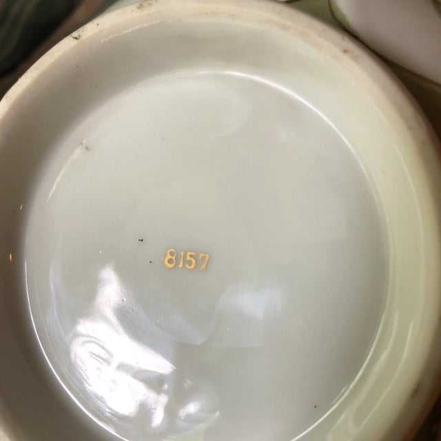 1970s Green Chinoiserie Greek Key Ceramic Bowl For Sale - Image 4 of 7