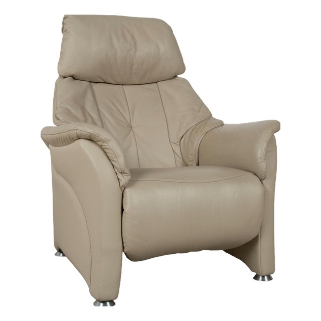 Himolla Cumuly 4215 Leather Armchair Beige Cream with Manual Reclining Function For Sale