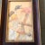 Original painting on cardboard 5 x 8.5 unsigned Overall size with vintage frame is 8 x 11.5