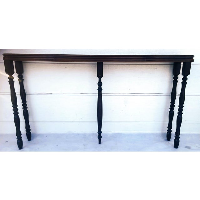 Long Antique Black and Walnut Console Table, Western Europe, Late 19th Century For Sale - Image 10 of 18