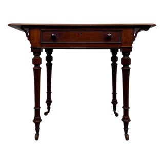 19th Century English Freestanding Mahogany Writing Table For Sale