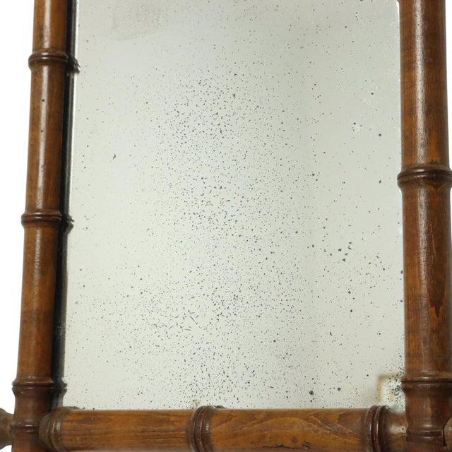 French Faux Bamboo Mirror in Wood, 1920s For Sale - Image 9 of 14