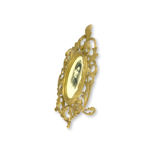 Antique Brass Picture Frame For Sale - Image 4 of 4