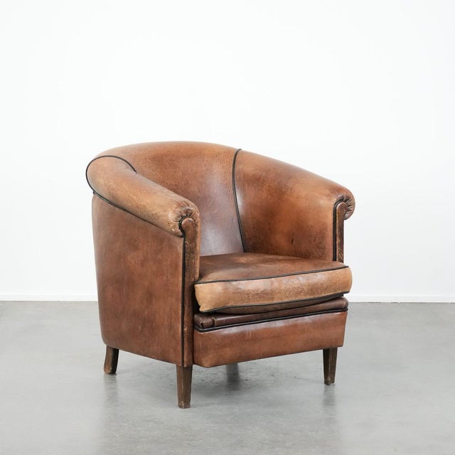 Vintage Club Chair in Sheepskin Leather For Sale - Image 13 of 13