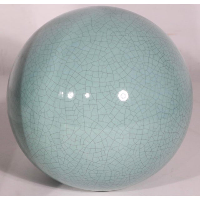 Celadon Ceramic Trylon and Perisphere by California Pottery Maker Jaru Circa 1985 For Sale - Image 8 of 15