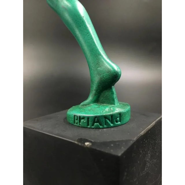 Art Deco Figurine of Woman Playing with Hoop by Briand / Marcel Buraine for Max Le Verrier, France, 1920s For Sale - Image 3 of 5