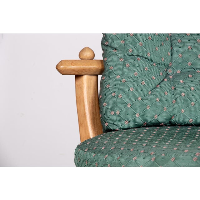 Large French Lounge Chair in Oak by Guillerme et Chambron for Votre Maison, 1960s For Sale - Image 9 of 18