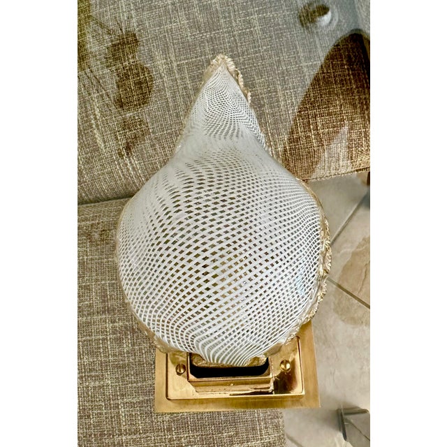 Pair of Murano Latticino Leaf Form Wall Sconces For Sale - Image 12 of 17