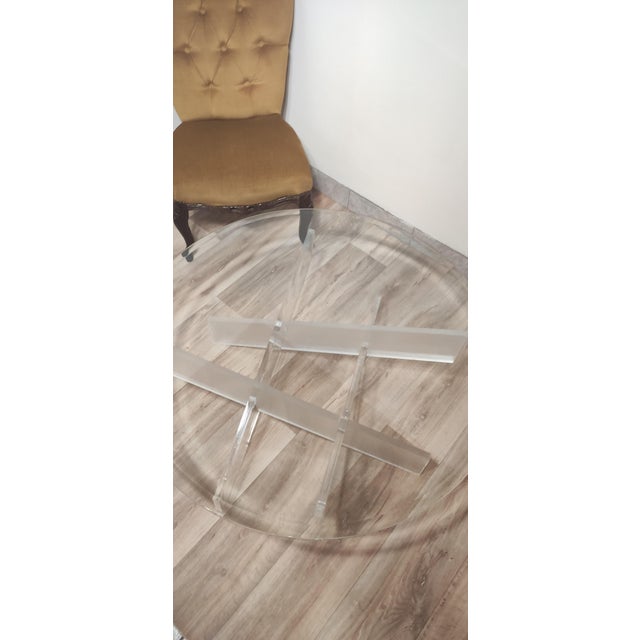 Glass Coffee Table with Acrylic Glass Base For Sale - Image 10 of 12
