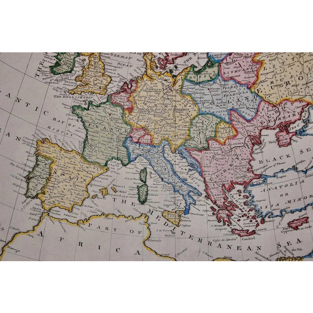 Emanuel Bowen Europe: An Original 18th Century Hand-colored Map by E. Bowen, 1744 For Sale In San Francisco - Image 6 of 7