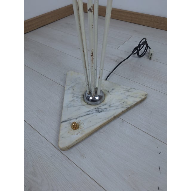 Stilnovo Alberello Floor Lamp in Iron and Brass with Opal Glass Spheres and Triangular Marble Base from Stilnovo, 1950s For Sale - Image 4 of 18