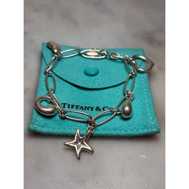 Metal Tiffany & Co. Sterling Silver Elsa Peretti Five-Charm Bracelet 17.08g For Sale - Image 7 of 7