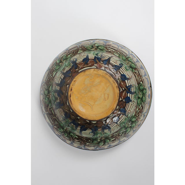 Large Danish Bowl with Floral Motif by Jens Thirslund, 1930s For Sale - Image 8 of 9