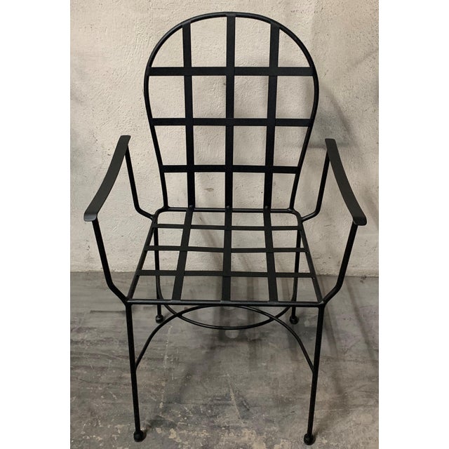 Early 21st Century Set of 2 Garden or Dinning Armchairs in Black Wrought Iron, Indoor & Outdoor For Sale - Image 5 of 18