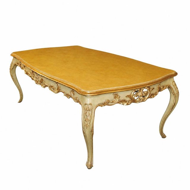 18th Century Lacquered and Gilded Wood Center Table, Italy, 1980s For Sale - Image 6 of 6