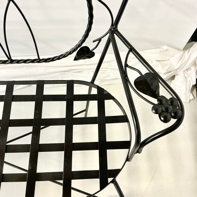 1950s Vintage Italian Boho Chic Mario Papperzini for Salterini Tole Metal Garden Bench, Attributed For Sale - Image 9 of 16