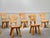 Set of six Brutalist chairs in solid elm dating from the 1950s. Their robust construction, thick legs, and freely sculpted...