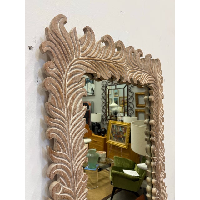 Vintage Carved Wood Palm Beach Regency Mirror For Sale - Image 9 of 11