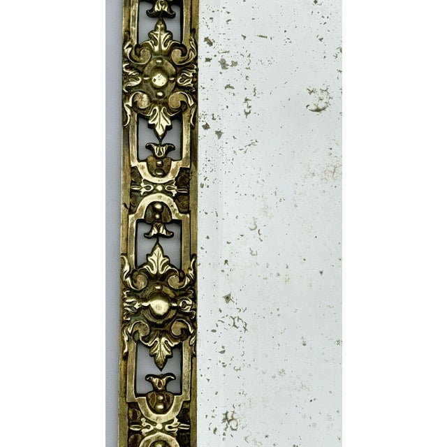 Gold Pair of Mid 19th Century Renaissance Revival Brass Wall Sconce Mirrors For Sale - Image 8 of 8