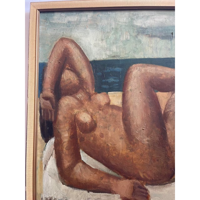 Oleg Zinger Oil painting Two naked women on the beach signed Oleg Zinger Beautiful mastery for this painting with total...