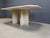 Hollywood Regency Vintage Italian Travertine and Brass Dining Table, 1970s For Sale - Image 3 of 14