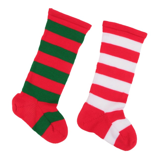 Oversized Knit Christmas Stockings - a Pair For Sale