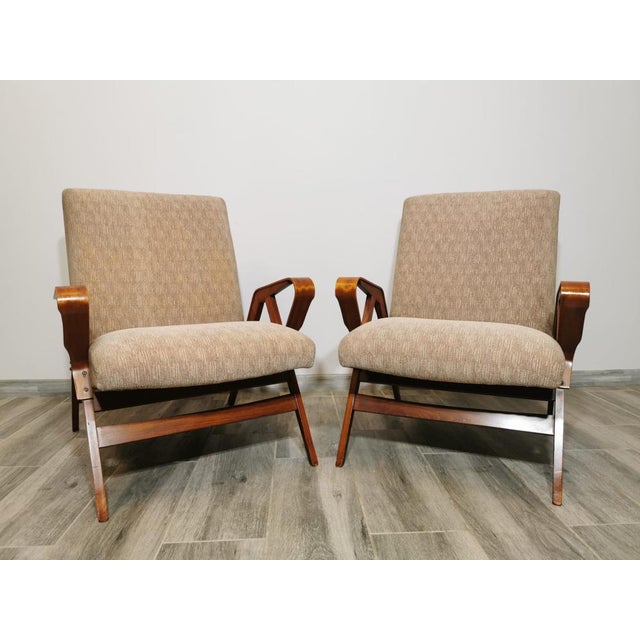 Set of Armchairs attributed to Frantisek Jirak for Tatra, 1960s For Sale - Image 3 of 18