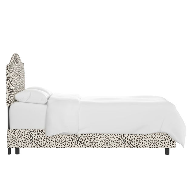 Transitional Margaux Bed in Cream Grey Washed Cheetah, Twin For Sale - Image 3 of 6