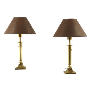 Brass Table Lamps, Germany, 1980s, Set of 2 For Sale