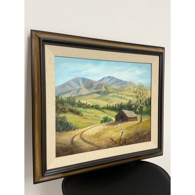Rustic Marie Blairsdale “Mount Diablo” Signed Oil on Canvas Landscape Painting For Sale - Image 3 of 12