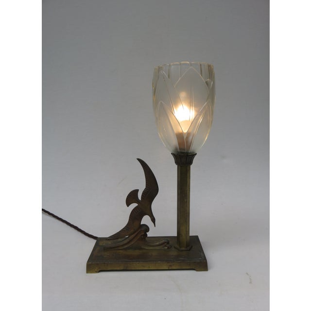 Art Nouveau Seagull Table Lamp For Sale - Image 15 of 17