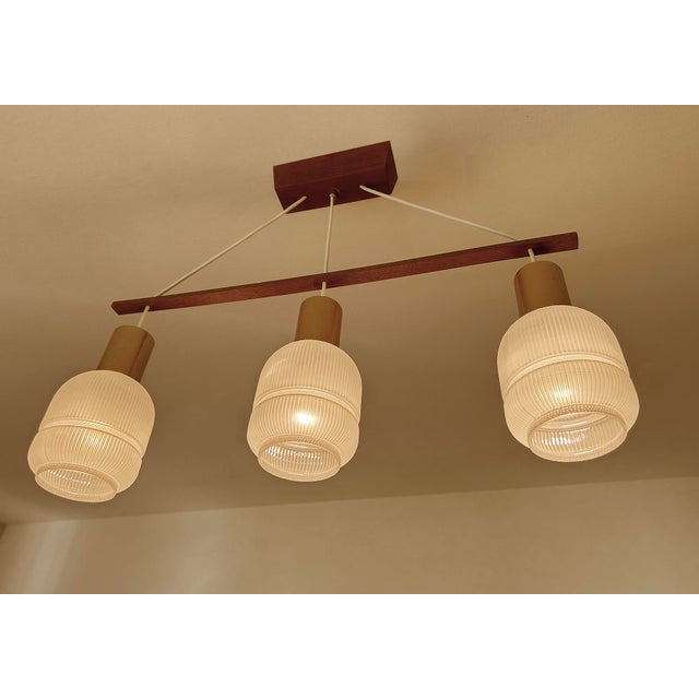 Danish Pendant Light in Glass and Teak, 1960s For Sale - Image 10 of 18