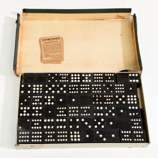 Mid-Century Modern 1940s Halsam Double 12 Wooden Dominoes With Capital Building Design For Sale - Image 3 of 3