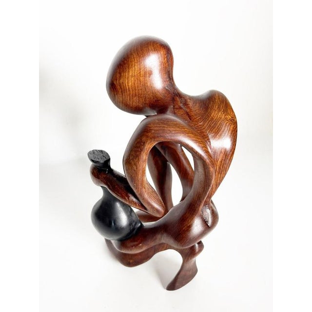 Wood Wooden Sculpture of a Crouching Woman, France, 1970s For Sale - Image 7 of 18