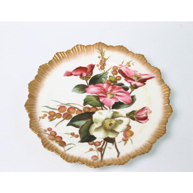 English Antique George Jones Crescent Hand Painted Fine China Lunch Salad Dessert Plates Set of 6 For Sale - Image 3 of 11