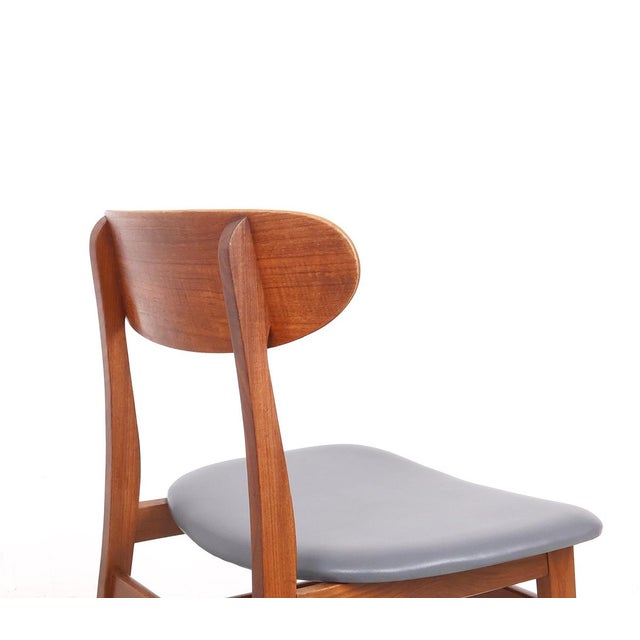 Teak Chairs with Grey Faux Leather from Farstrup Møbler, 1960s, Set of 4 For Sale - Image 9 of 13
