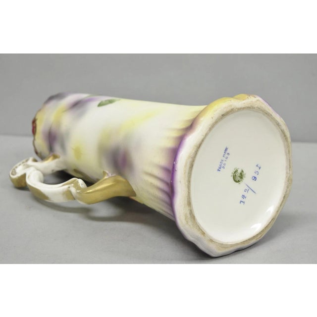 Antique Nishiku Royal Nippon Hand Painted Floral Gold Gilt Handle Water Pitcher For Sale - Image 15 of 17