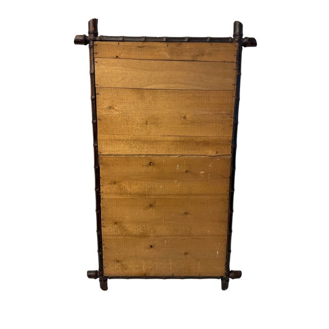 Early 20th Century Rare French Faux Bamboo Mirror 33" X 55" For Sale - Image 5 of 5
