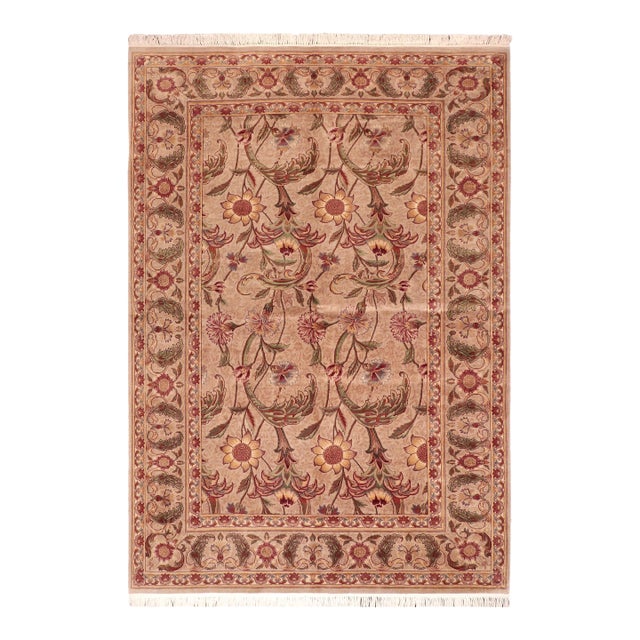 Art Nouveau 1990's Pak-Persian Taupe/Rust Wool Rug - 6'2'' X 9'5'' For Sale