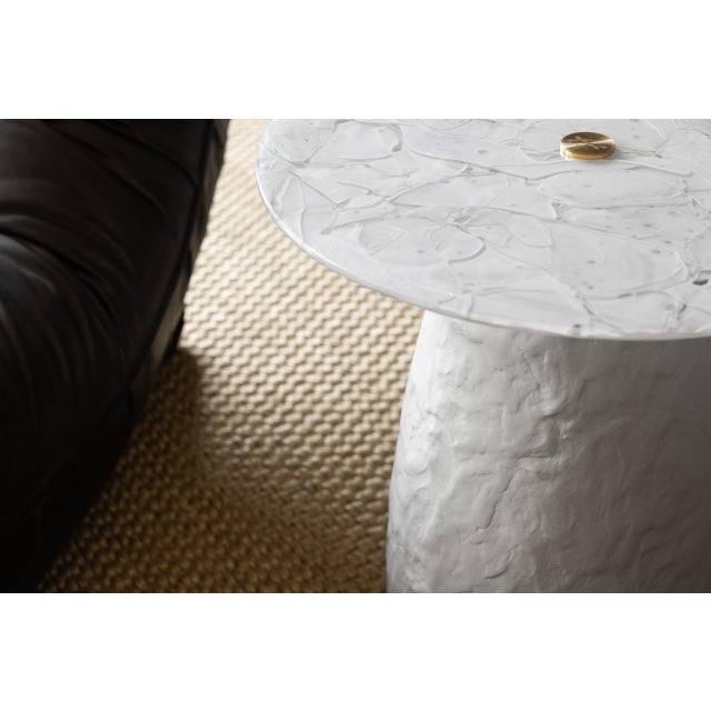 Not Yet Made - Made To Order Bolete Side Table in Clay Finish with White Glass Table Top from Aifunghi For Sale - Image 5 of 8