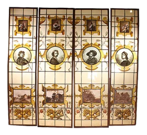 Flemish Renaissance Stained Glasses, Set of 4