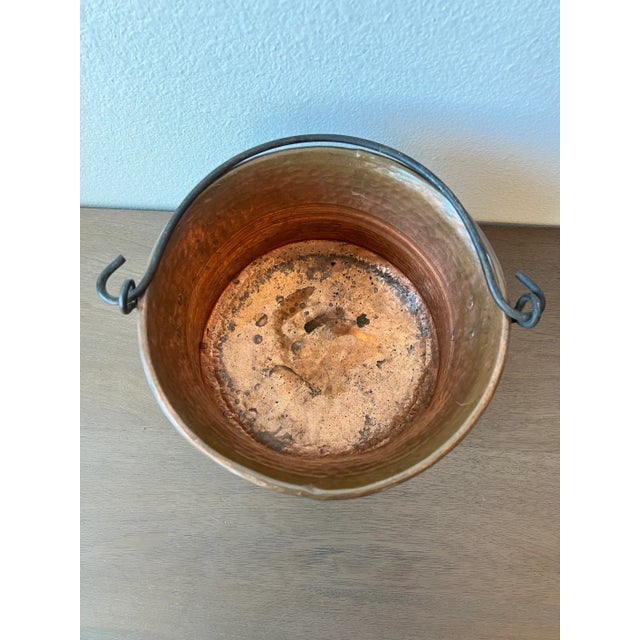 Copper 19th Century Hammered Copper Kettle Pot For Sale - Image 8 of 11
