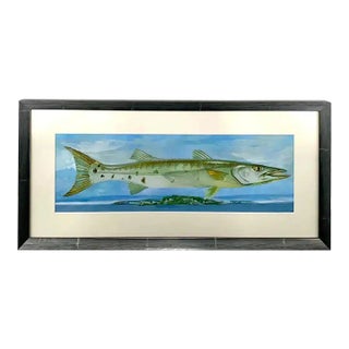 Barracuda Rising Print , Framed and Signed For Sale