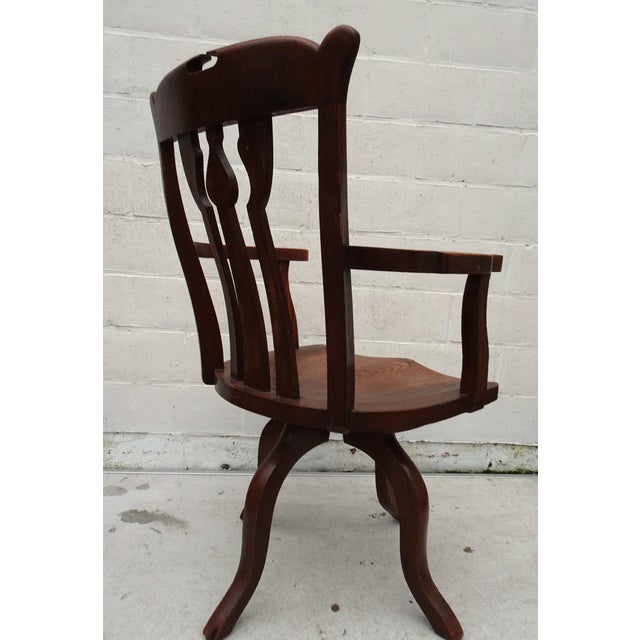 Antique Art Nouveau Swivel Chair in Oak, 1890s For Sale - Image 5 of 17