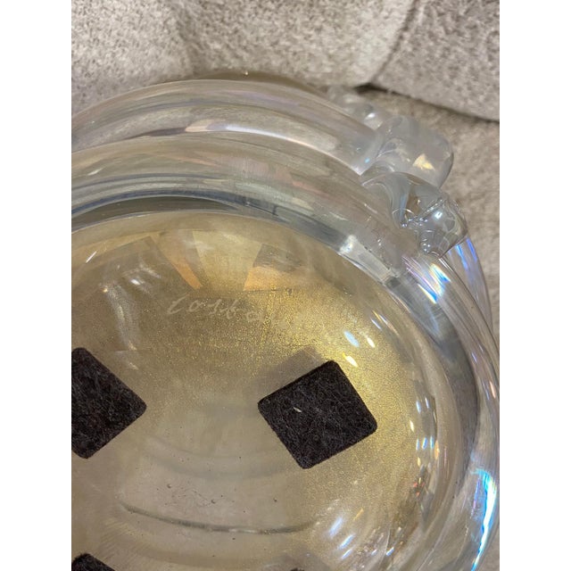 Gold Murano Glass Vase with Pure Gold by Costantini, 1990s For Sale - Image 8 of 12