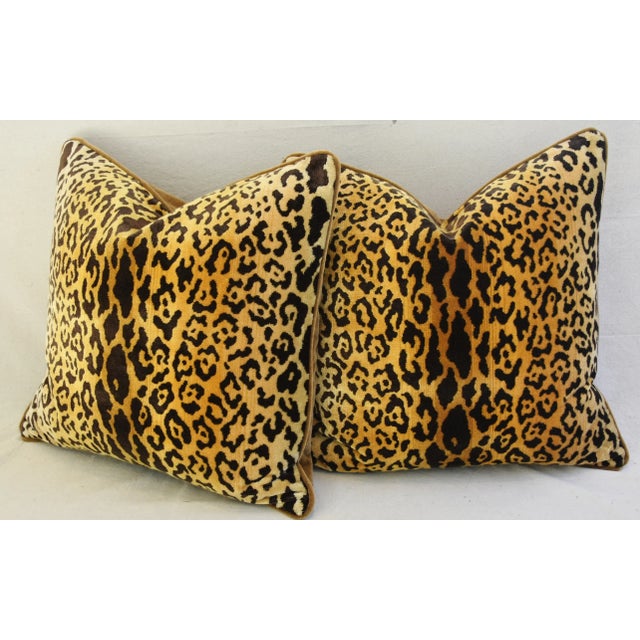 Scalamandre Leopardo/Leopard Feather/Down Pillows 24" Square - Pair For Sale - Image 9 of 11