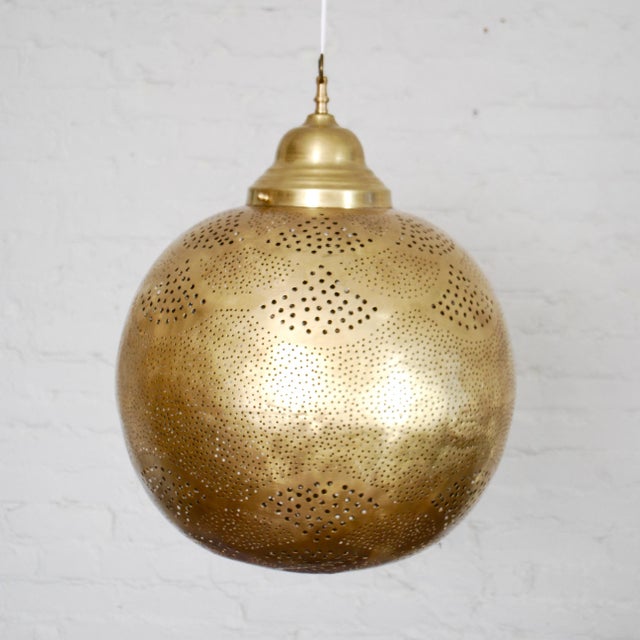 Moroccan Brass Hanging Lamp Chairish